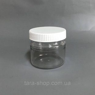 Баночка пластикова 60 мл, біла кришка (тара для косметики) 307 фото