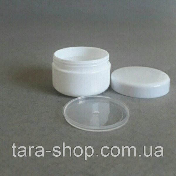 Баночка Лаура 20 мл біла (тара для косметики, баночка для крему, гелю) 17 фото