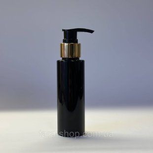 Флакон Стелла 100 мл чорний з золотим дозатором (горловина 24) (тара для косметики) 2386049745 фото