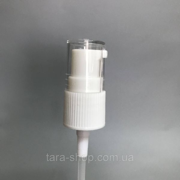 Дозатор білий з ковпачком з прорізом стандарту 18/410 (тара для косметики) 325 фото