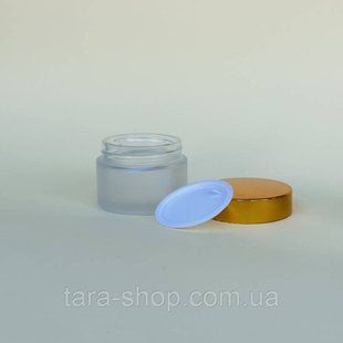 Баночка Фрост матова 15 мл золота кришка ( скло) 359 фото