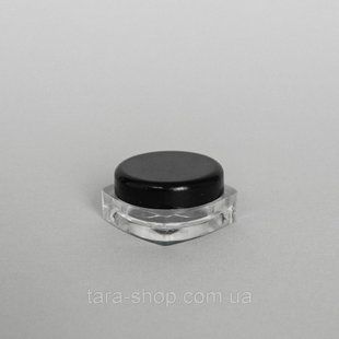 Пластикова баночка чорний квадрат 3 мл (баночка для пробників) (тара для косметики) 335 фото
